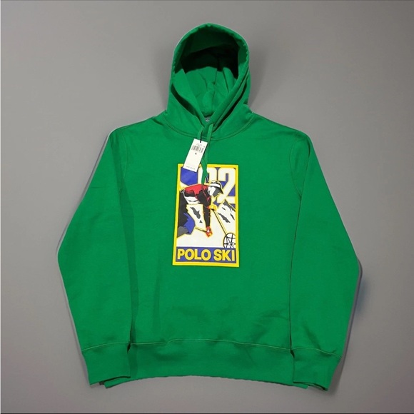 NWT Polo Ralph Lauren Mens Green Ski 92 Holi Sun Valley Pullover Hoodie Size M